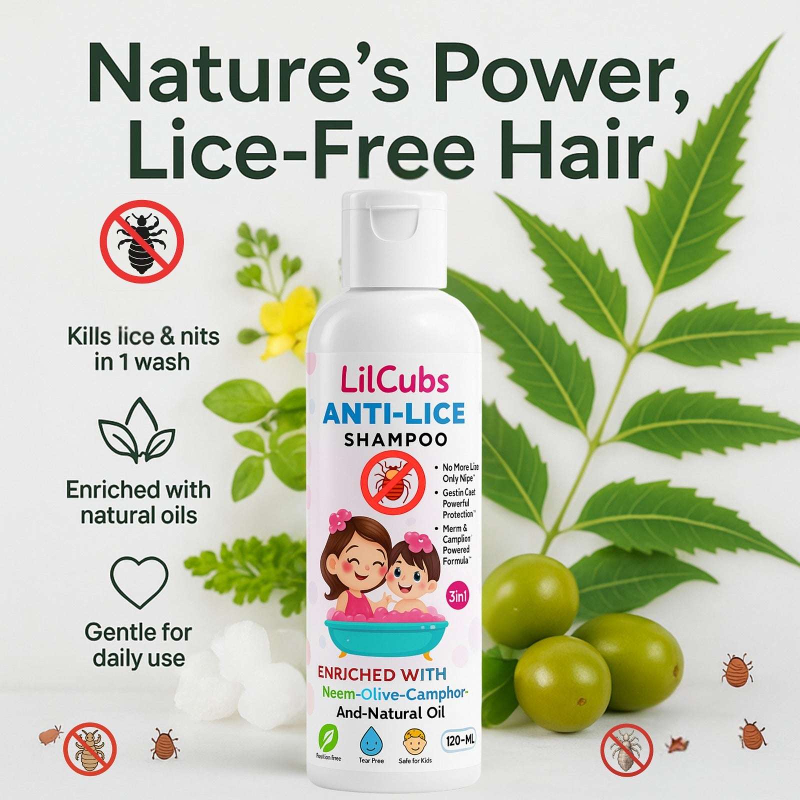 LilCubs Anti-Lice Shampoo – 120ml
