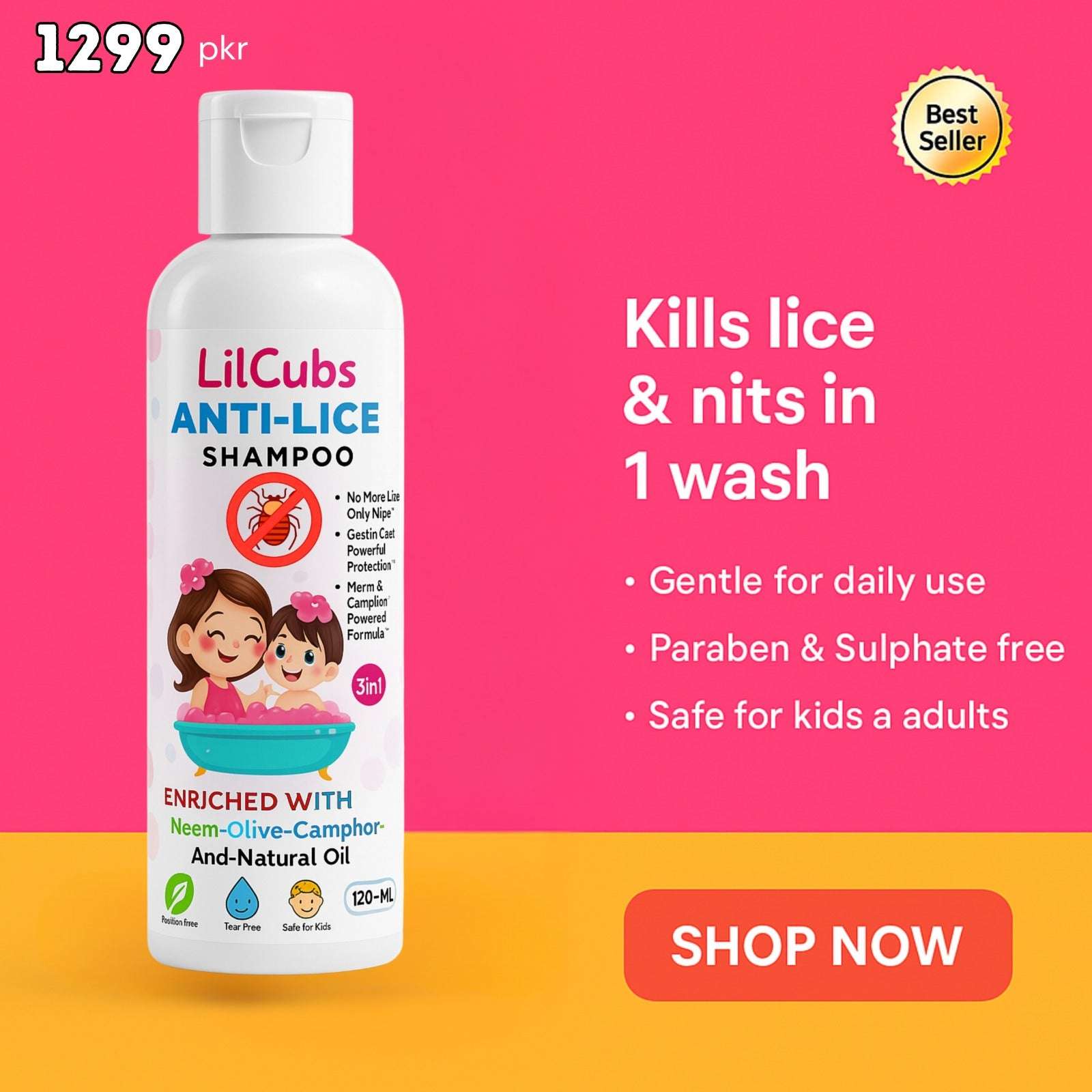 LilCubs Anti-Lice Shampoo – 120ml