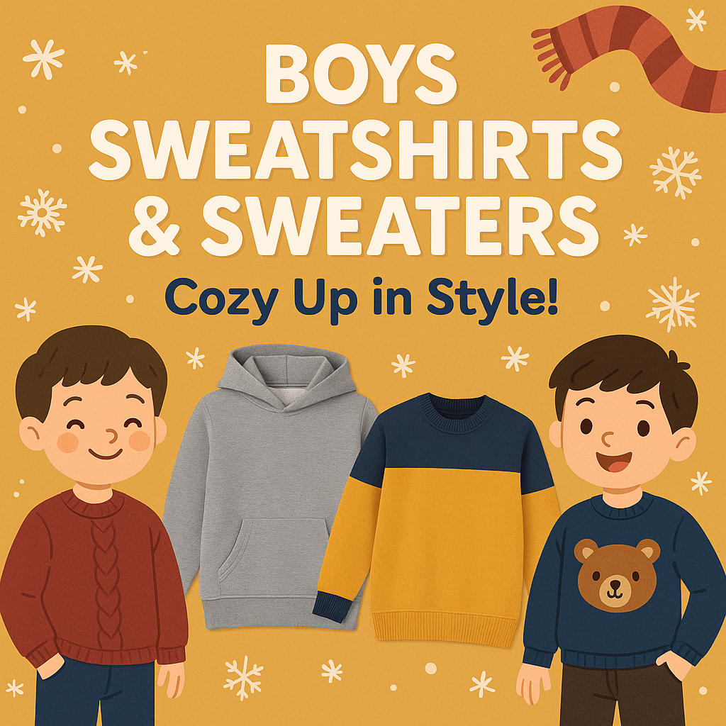 Winter Sweatshirts & Sweaters for Boys – Fleece & Knitted Kidswear (1–12 Years)