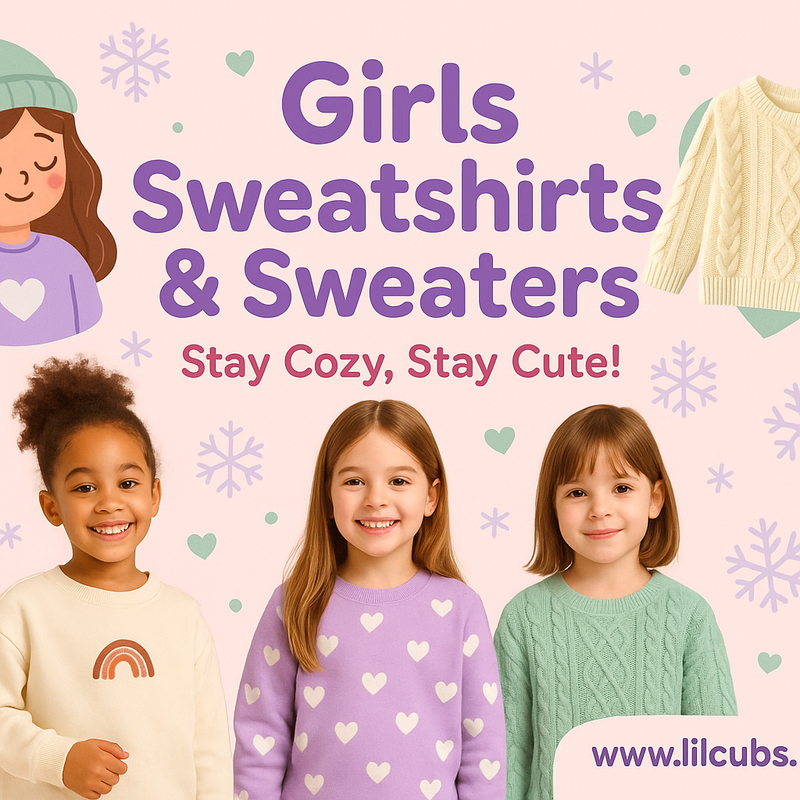 Warm Girls Sweatshirts & Sweaters – Cute Fleece & Knitted Winter Tops (1–12 Years)