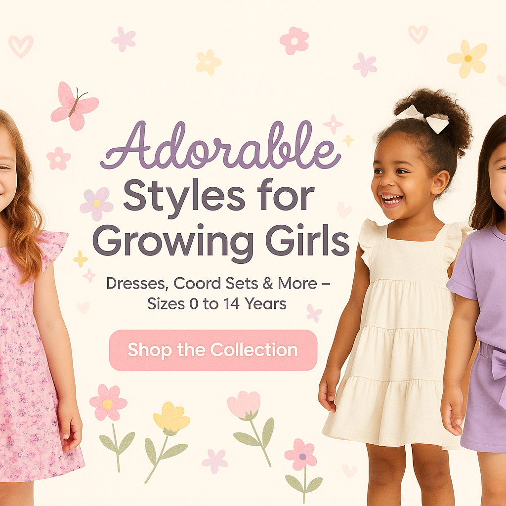 Girls Clothing – Dresses, Tees & Sets (0–14 Yrs) | Lil Cubs PK