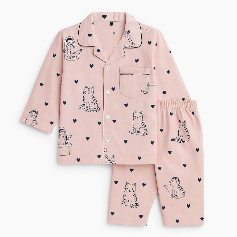 Kids Cotton Pajama Set (Ages 1-5) – Cute Animal & Fun Prints