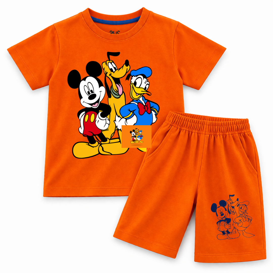 Orange Mickey & Friends Summer Coord Set 2-Piece for Kids | Jersey Cotton | Lil’ Cubs