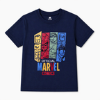Navy blue summer coord set with Marvel print for ages 1-12, featuring a matching top and shorts by lilcubspk.