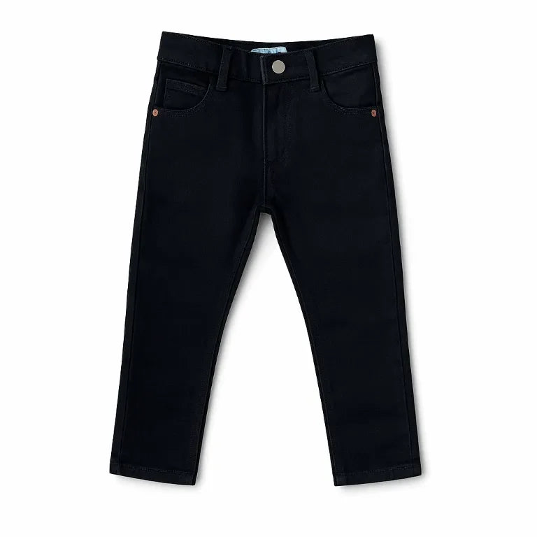 Black Slim Fit Kids Jeans with Adjustable Waist – Stylish Daily Wear
