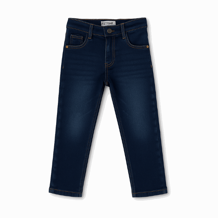 dark blue Slim Fit Jeans for Kids – Stretchable Denim (lilcubs.pk)