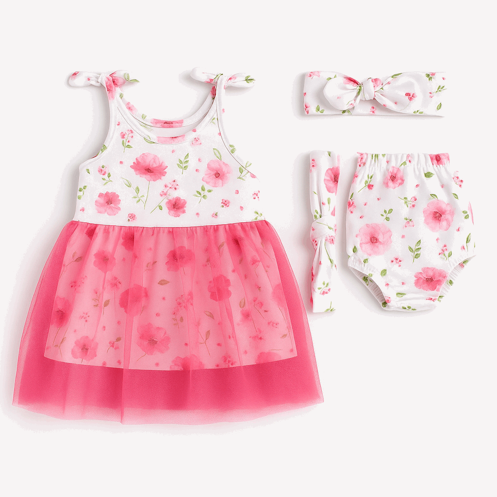 Floral Charm Baby Dress Set
