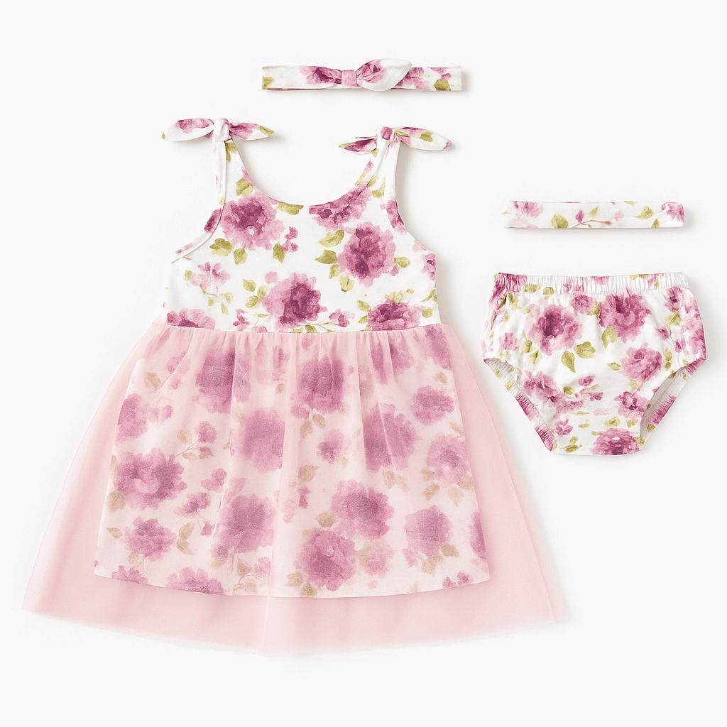 Floral Charm Baby Dress Set