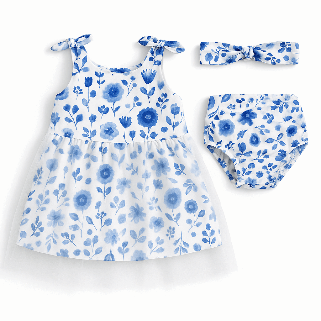 Floral Charm Baby Dress Set