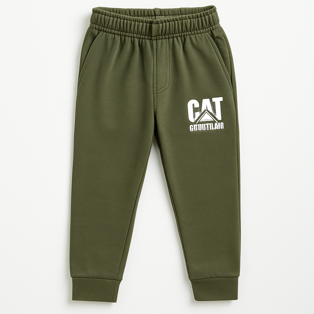 Boys CAT Caterpillar Logo Fleece trouser – Charcoal Grey & Olive(26-36)