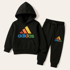 Branded Black Kids Hoodie & Jogger Set – Winter Tracksuit for Boys & Girls (1–12 Years) | LilCubs.pk