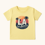 Yellow LA Sunset Print Kids T-Shirt (1–6 Years)
