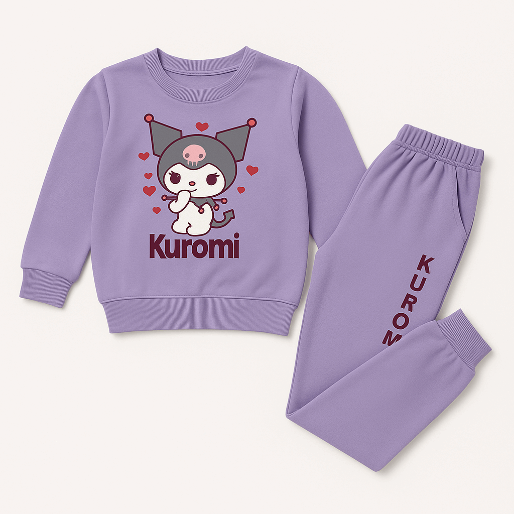 Kuromi Kids Sweatshirt & Jogger Set – Lilac (1–8 Years)
