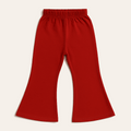 Solid Red Knit Flare Pants (16–38 Years)
