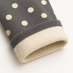 Grey & Gold Fleece Polka Dot Girls Tights – Soft & Stretchy Leggings (4–16 Years)