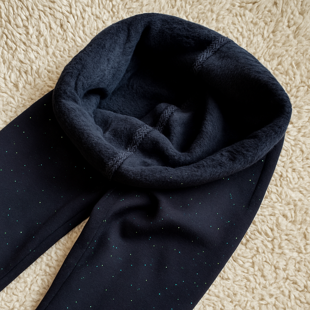 Black Sparkle Kids Fleece Tights – Stretch Leggings (4–16 Years)