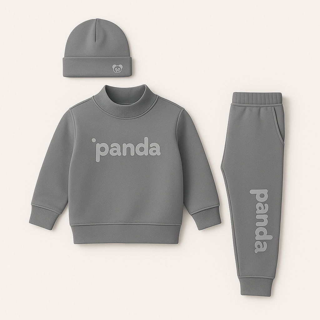 Kids Panda Tracksuit Set with Beanie – Cozy Outfit for (6 Months - 5 Years)