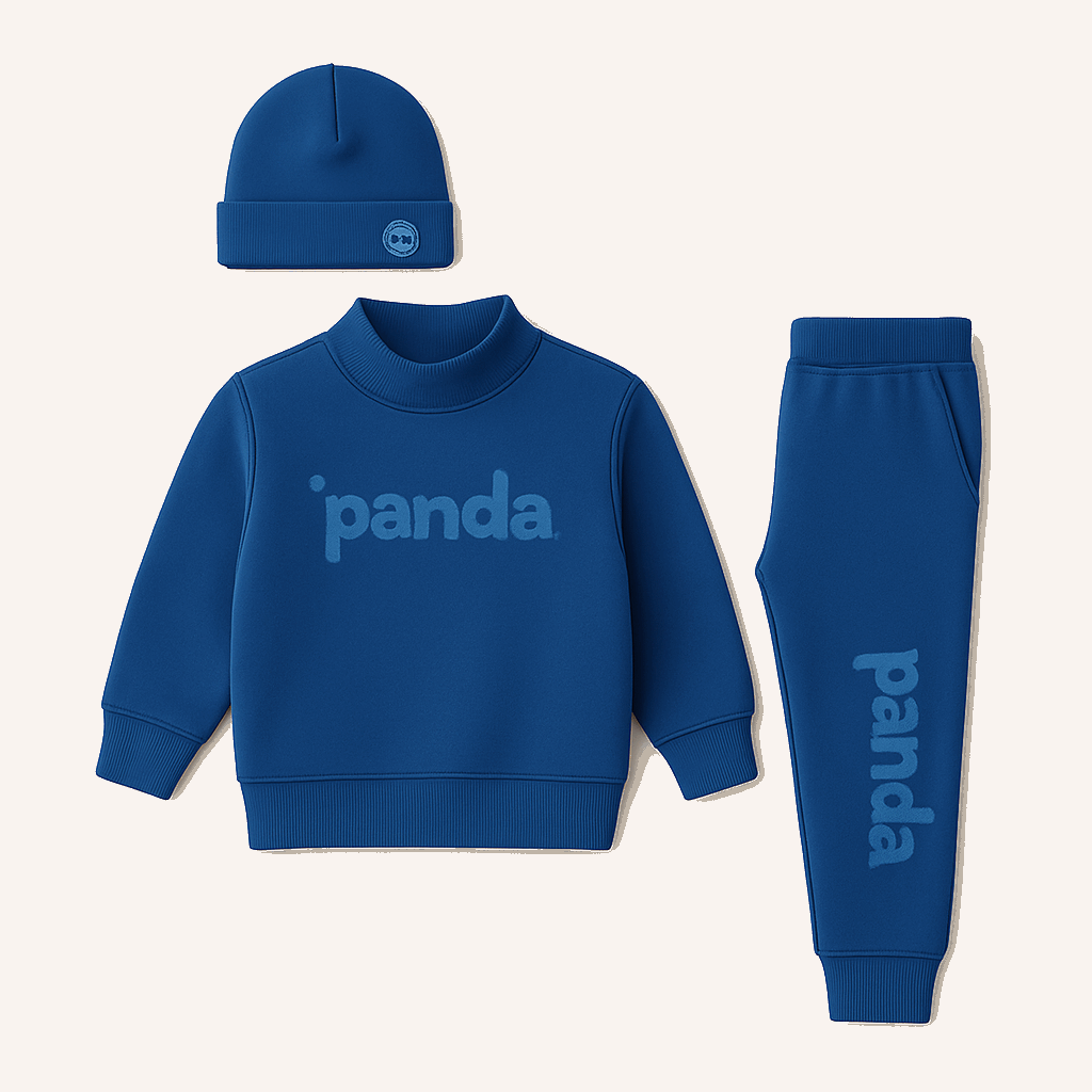 Kids Panda Tracksuit Set with Beanie – Cozy Outfit for (6 Months - 5 Years)