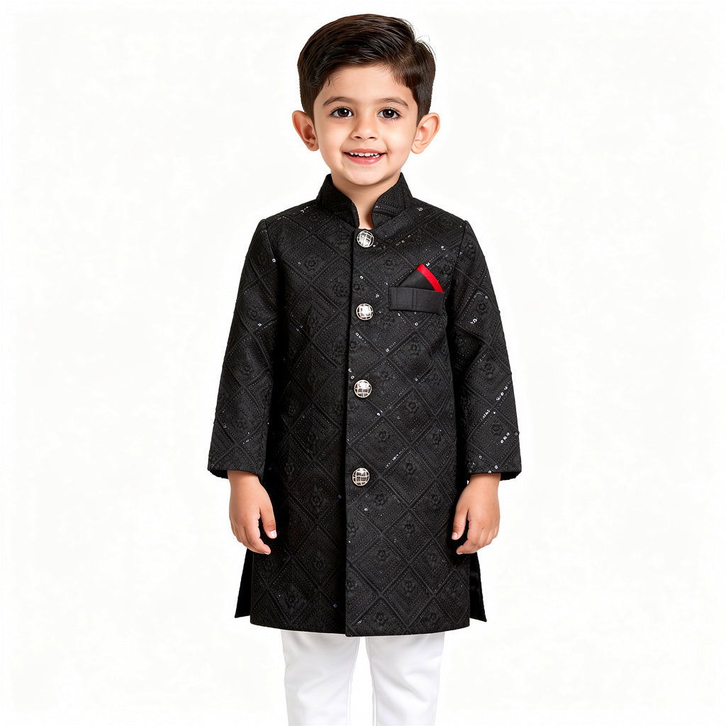 Boys Black Prince Coat (2-Piece) - Lil' Cubs
