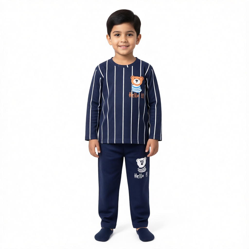Hello Bear Navy Summer Coord Set (2-Piece)