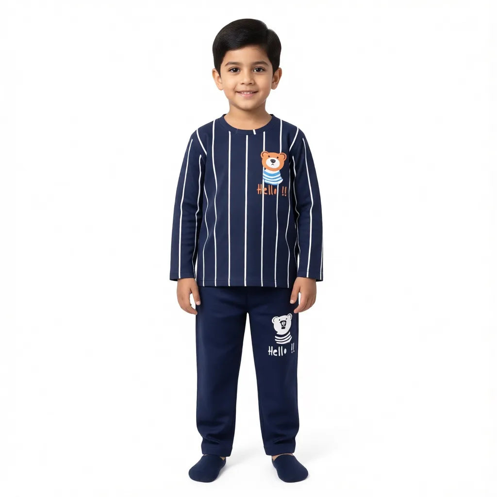 Hello Bear Navy Summer Coord Set (2-Piece) - Lil' Cubs