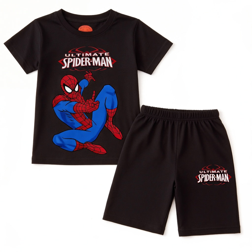 Spiderman Black Summer Coord Set (2-Piece) - Lil' Cubs