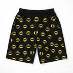 Black Batman print boys' summer coord set by lilcubspk, featuring a short sleeve top and shorts with Batman graphics.