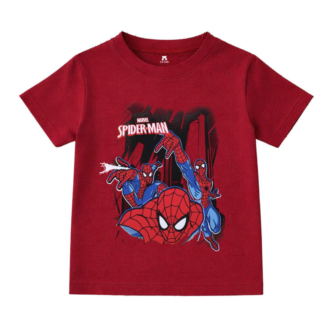 Spider Man Dark Red Summer Coord Set (2-Piece) - Lil' Cubs