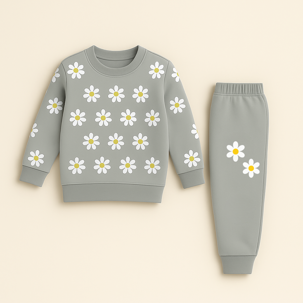 Olive Bloom Sweatshirt & Jogger Co-Ord for Girls (1-12) Years