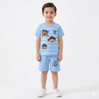 Boys Sky Blue Paw Patrol Print Summer Coord Set (1–12 Years) - Lil' Cubs