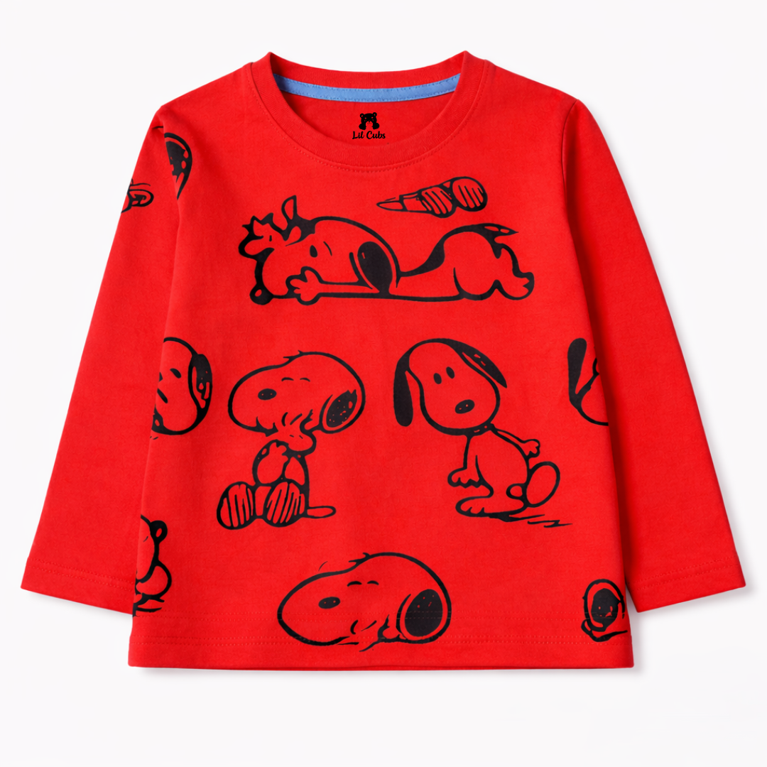 Red Snoppy Print Summer Coord Set (2-Piece) - Lil' Cubs