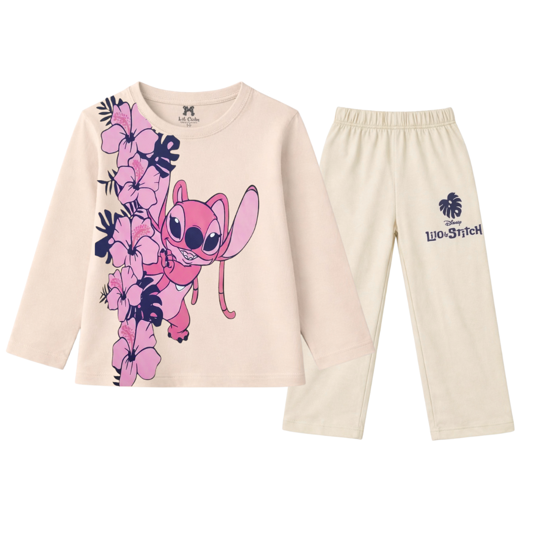 Lilo & Stitch Beige Summer Coord Set (2-Piece) - Lil' Cubs