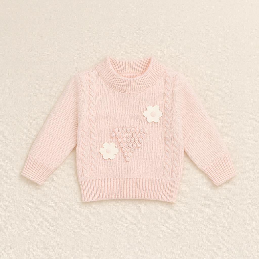 American wool premium quality sweater for girls pink collection winter season 2 to 10 years