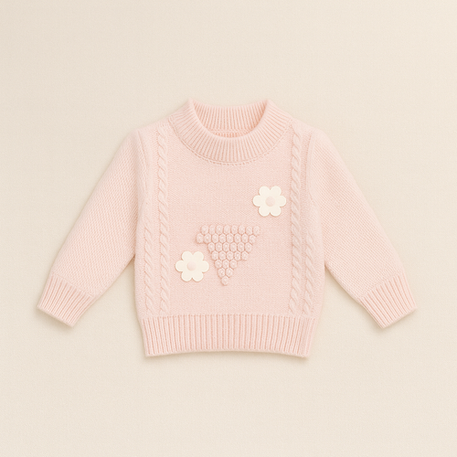 American wool premium quality sweater for girls pink collection winter season 2 to 10 years