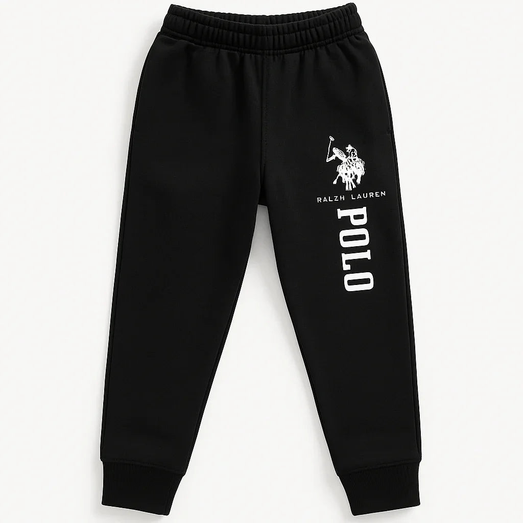 Pack of 5 kids fleece trouser pants in size 6 to 12 years by Lil Cubs, featuring soft, cozy fabric and casual fit.