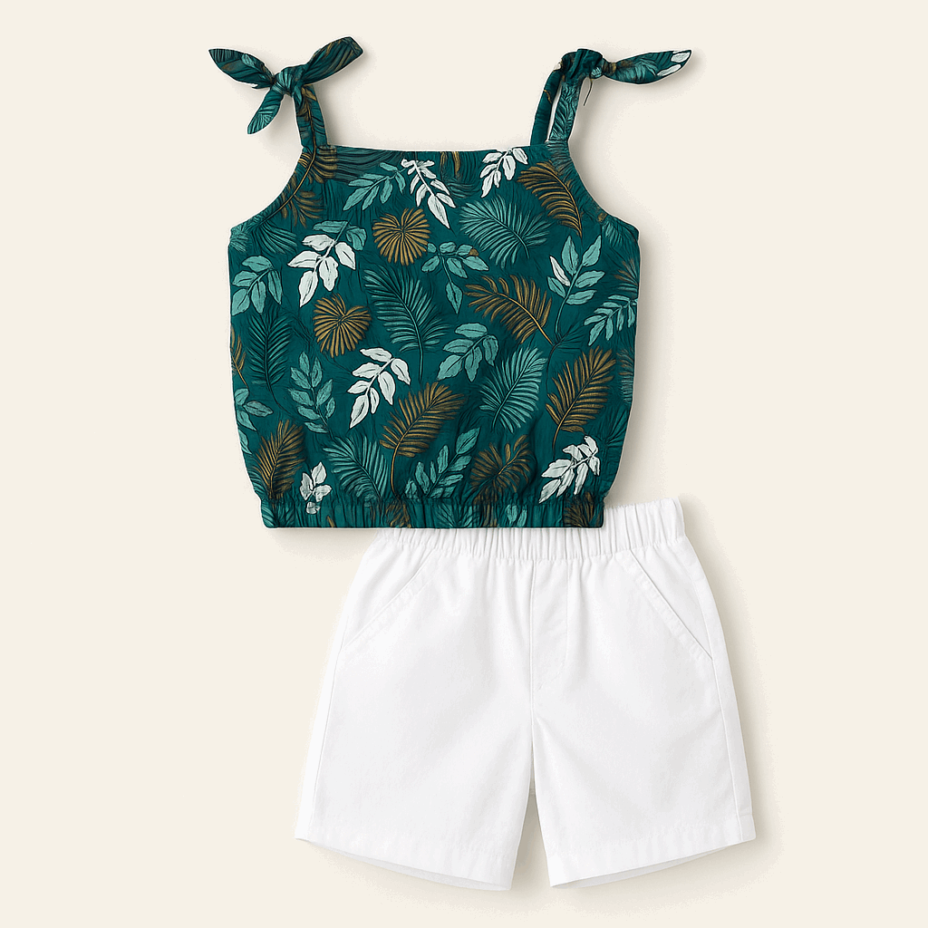 Tropical Crop Top & Shorts Set (6M & 1Y) – LilCubs Signature Collection
