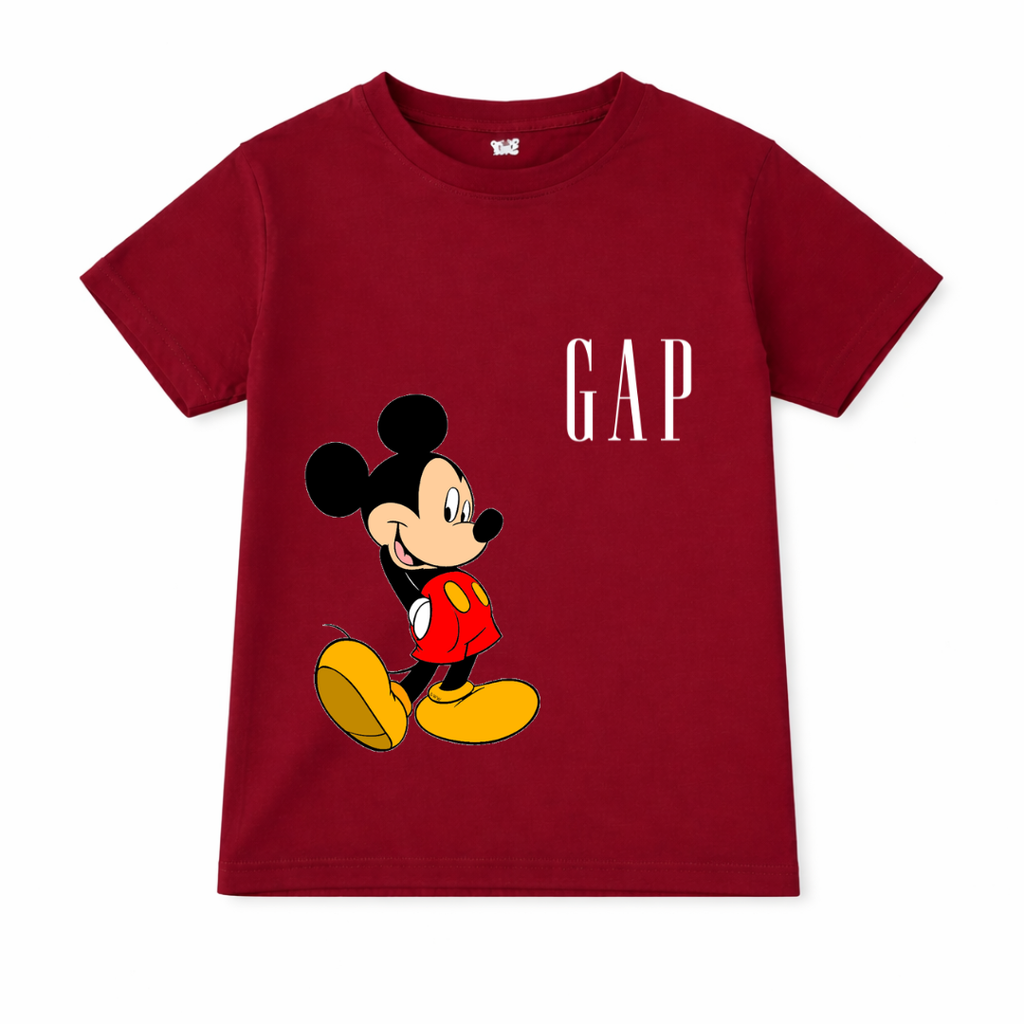 Maroon GAP summer coordinate set for kids, made of jersey cotton, featuring a two-piece casual outfit by Lil’ Cubs.