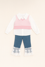 🌸 Baby Girls 2-Piece Partywear Suit Set — Stylish Top & Pants (1–2 Years)