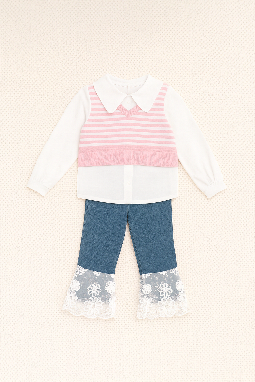 🌸 Baby Girls 2-Piece Partywear Suit Set — Stylish Top & Pants (1–2 Years)