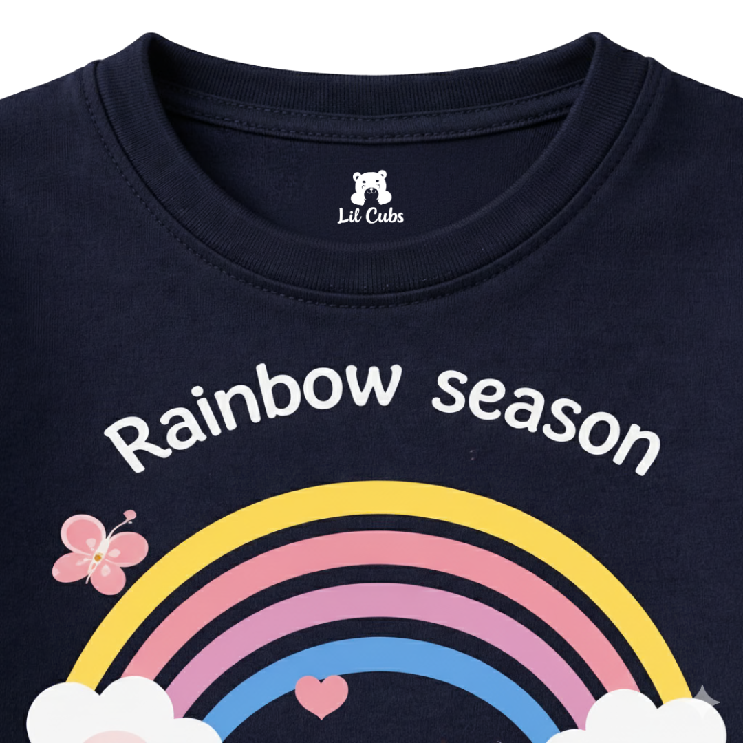 Rainbow Navy Blue Summer Coord Set (2-Piece) - Lil' Cubs