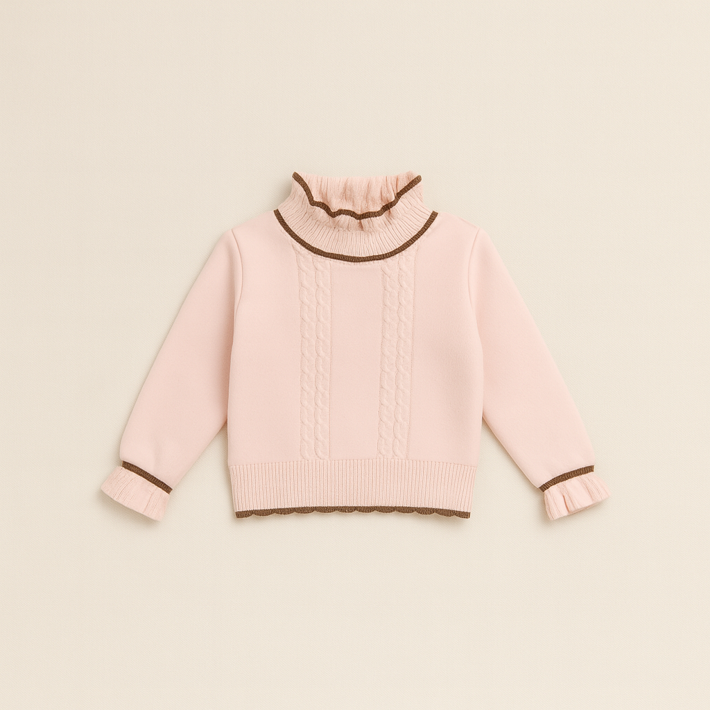American wool premium quality sweater for girls pink collection winter season 2 to 10 years