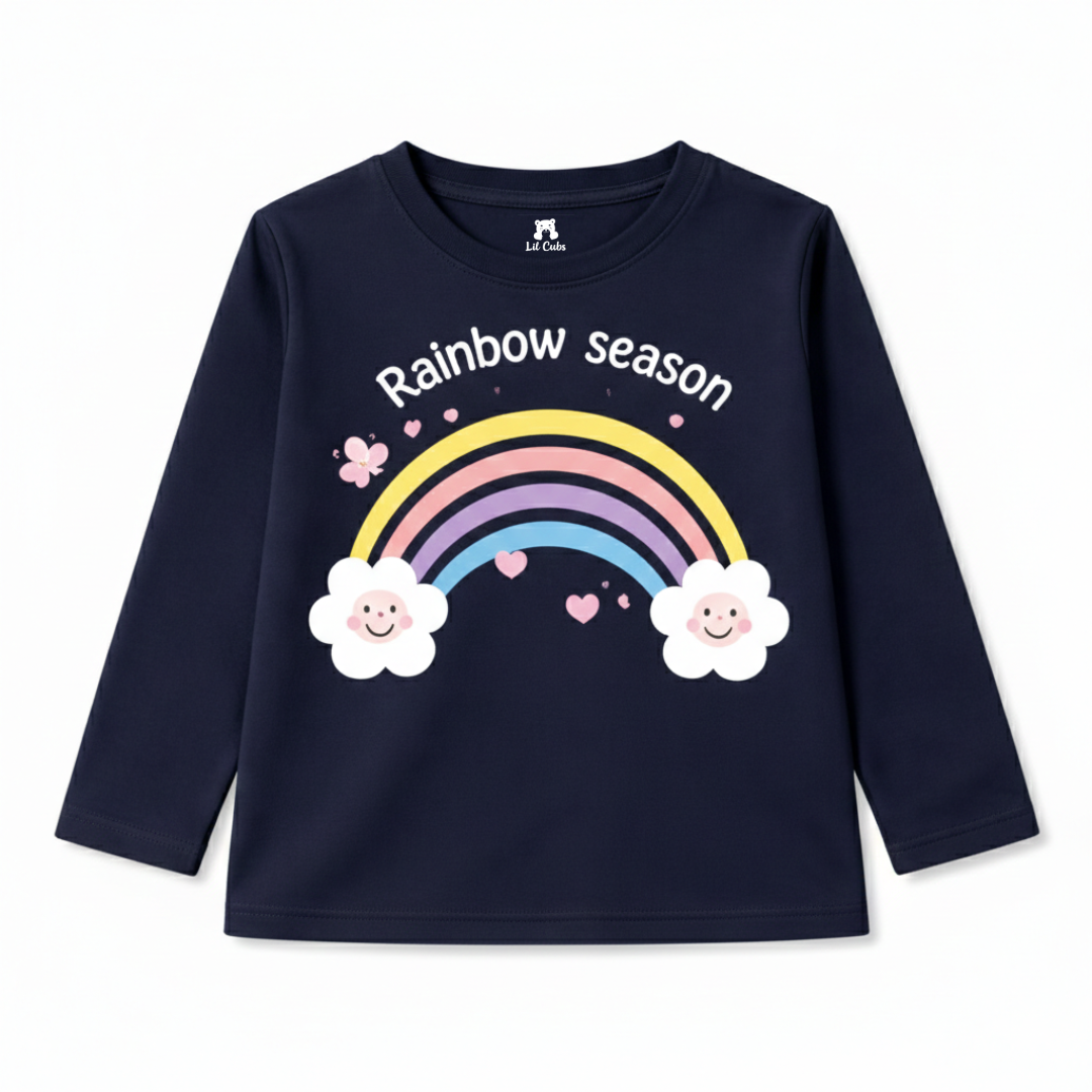 Rainbow Navy Blue Summer Coord Set (2-Piece) - Lil' Cubs