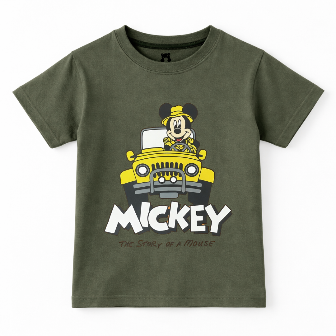 Mickey Olive Green Summer Coord Set (2-Piece) - Lil' Cubs