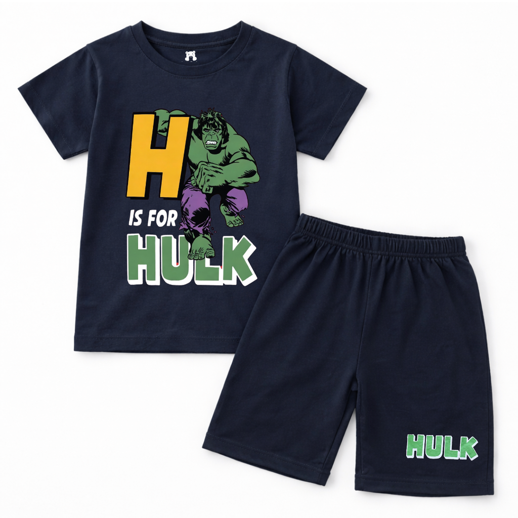 Navy Blue Hulk Summer Coord Set (2-Piece) - Lil' Cubs