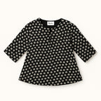 Chic & Comfy Black Blossom Chiffon Top – Classic Elegance for Your Little Star! Signature Collection