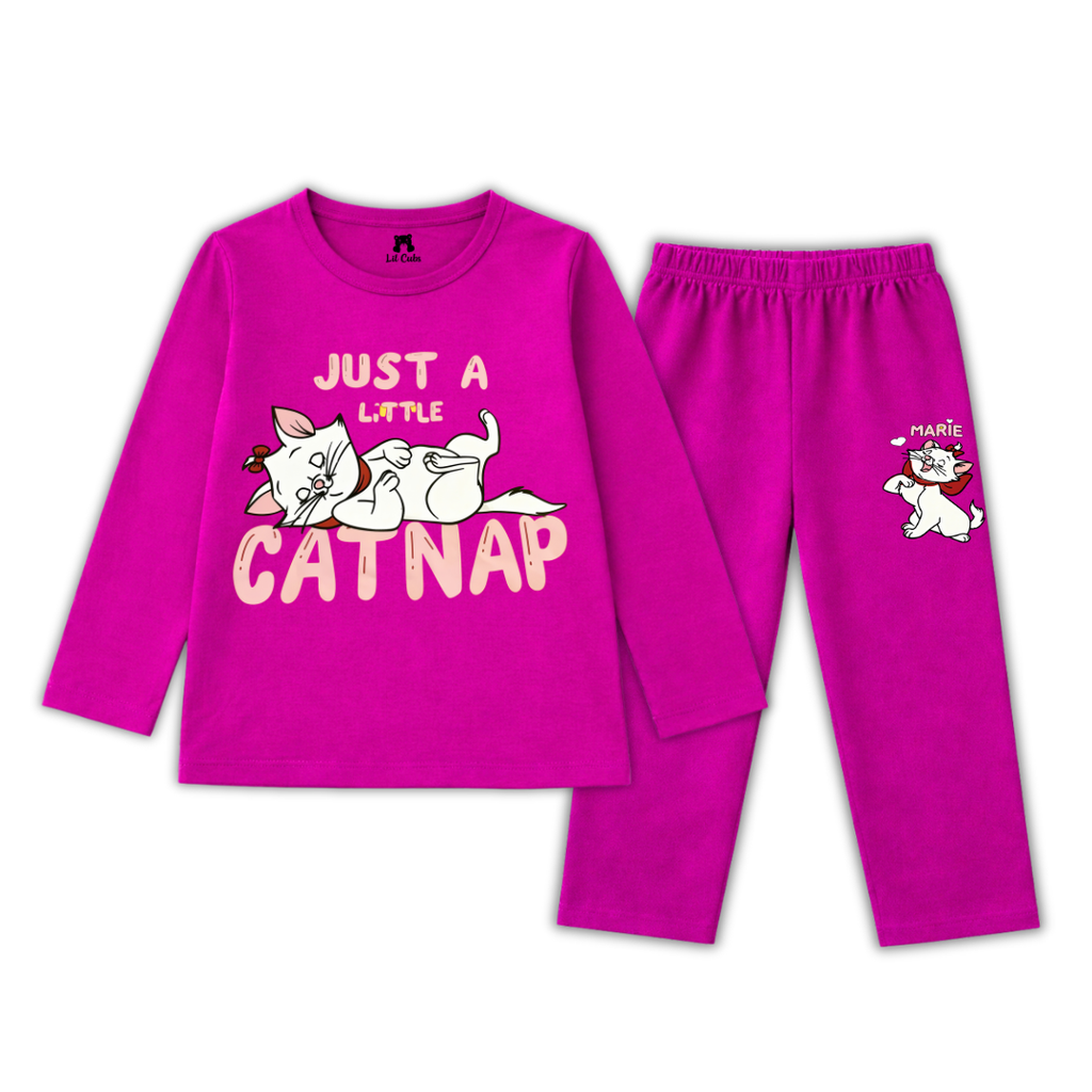 Just a Little Cat Nap Pink Summer Coord Set (2-Piece)