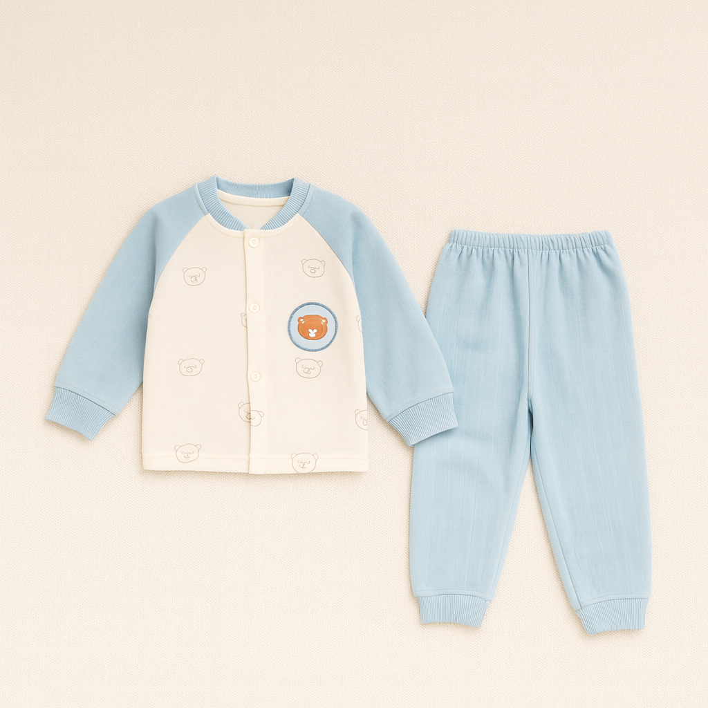 Newborn & Toddlers 2 piece Fleece soft cozy winter suit (1 to 2 years)