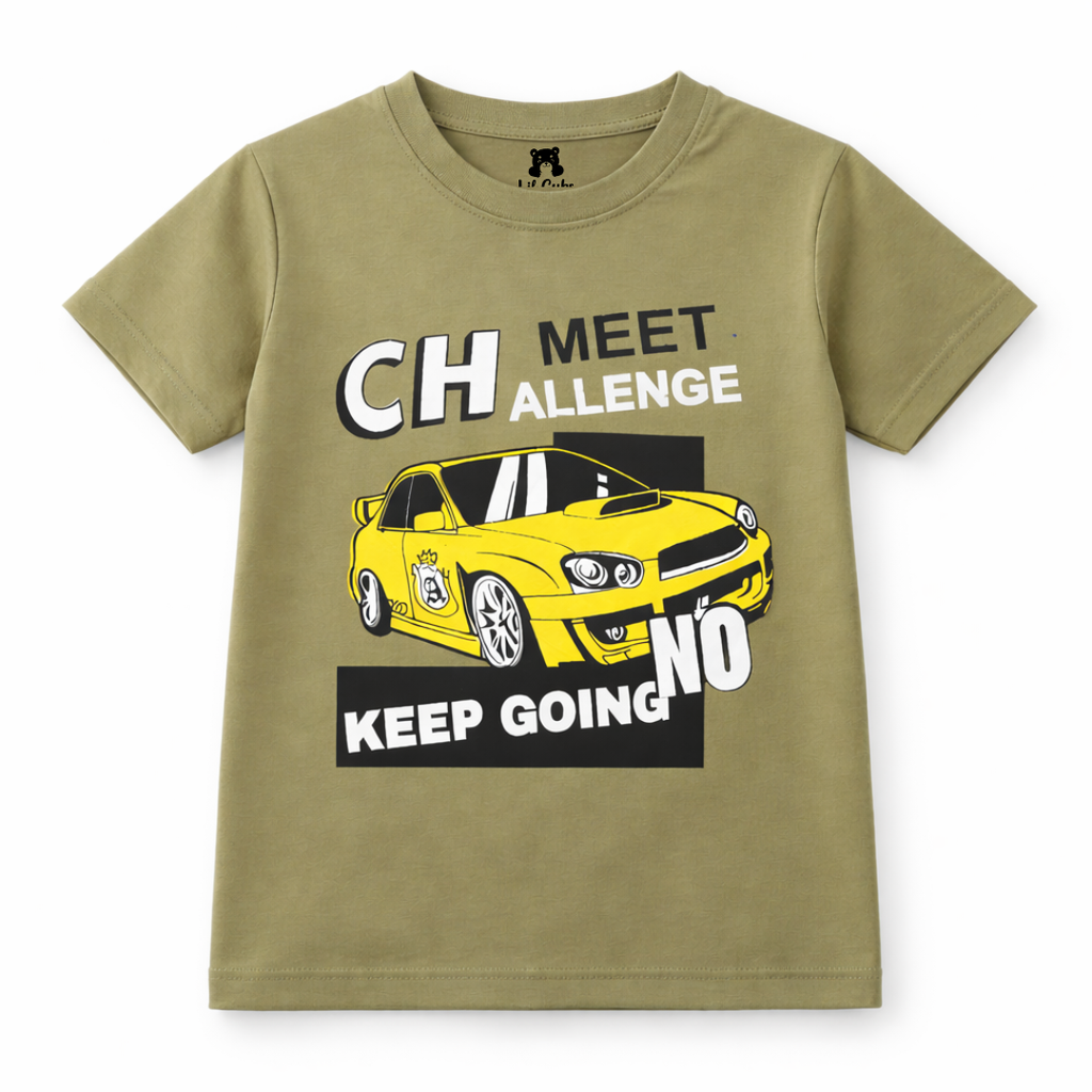 Light Olive Racing Car Summer Coord Set (2-Piece)