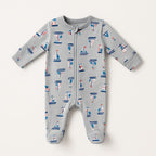 Newborn Baby Boy Nautical Romper | Long Sleeve Zipper Jumpsuit