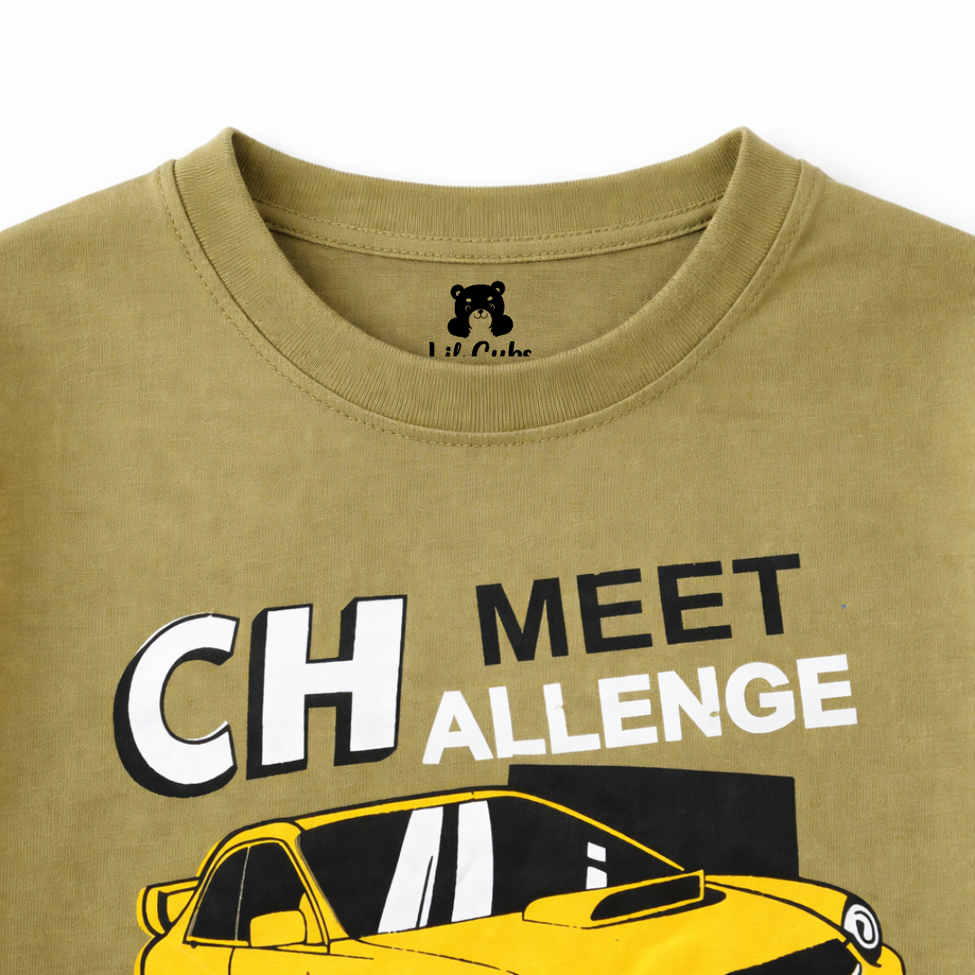 Light Olive Racing Car Summer Coord Set (2-Piece)